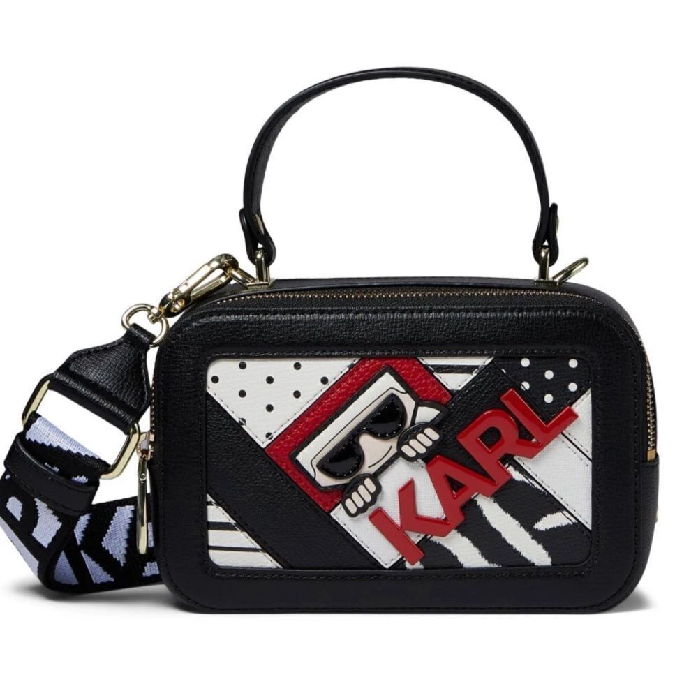 Karl Lagerfeld Paris | Women's Simone Camera Bag | Black/Red